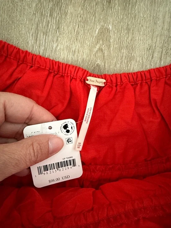 Free People Red Embroidered Circle Skirt - Picture 2 of 2